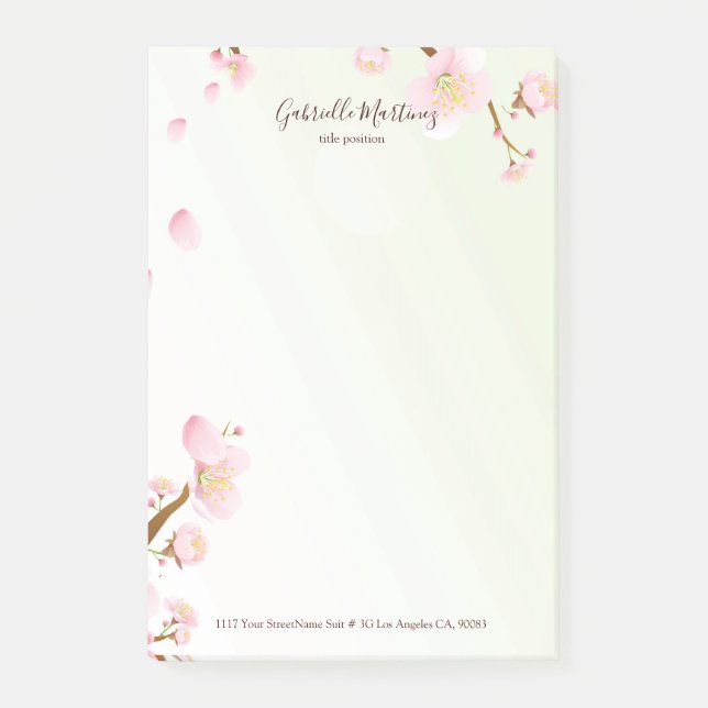 Chery blossom background post-it notes (Front)