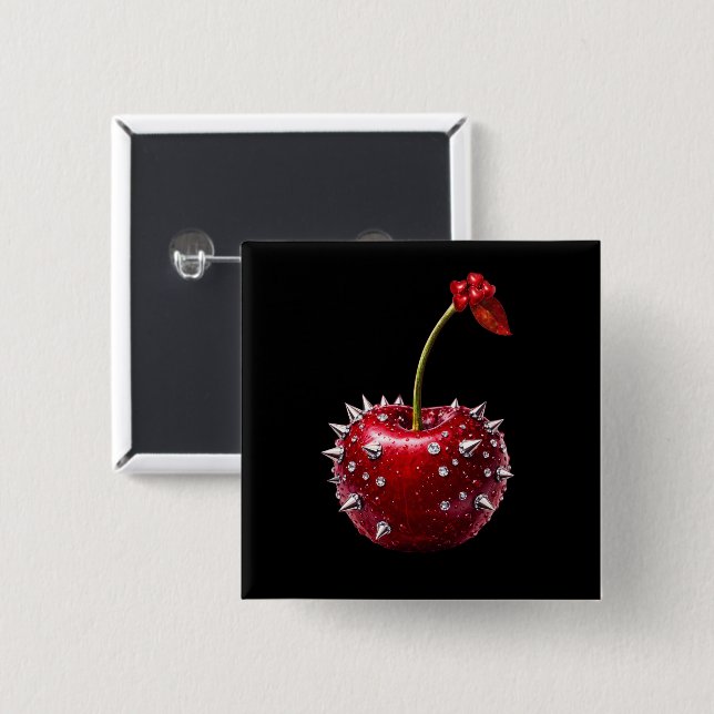 Chery Rock Style Badge 2 Inch Square Button (Front & Back)