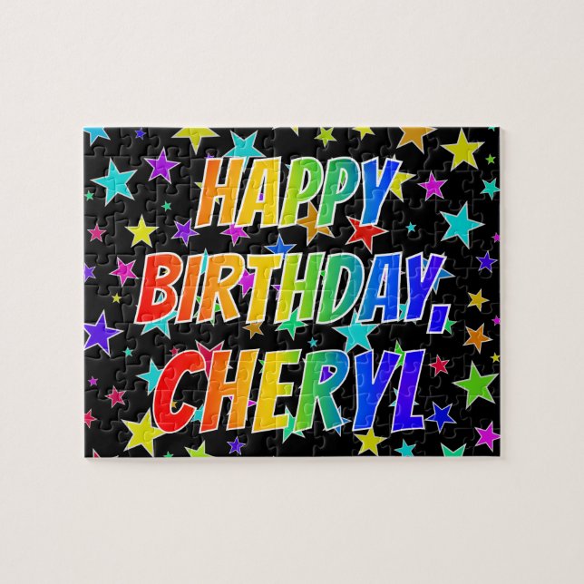 "CHERYL" First Name, Fun "HAPPY BIRTHDAY" Jigsaw Puzzle (Horizontal)