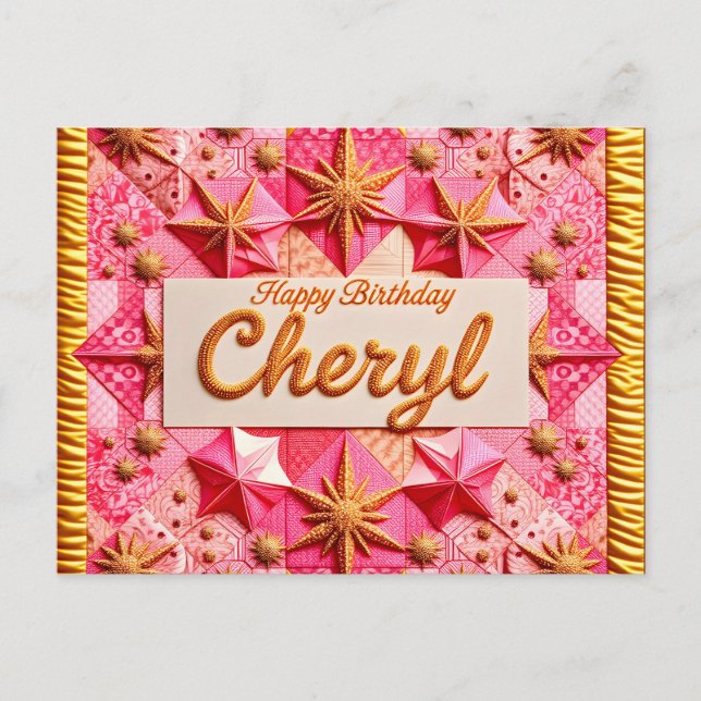 CHERYL~ HAPPY BIRTHDAY ~  POSTCARD (Front)