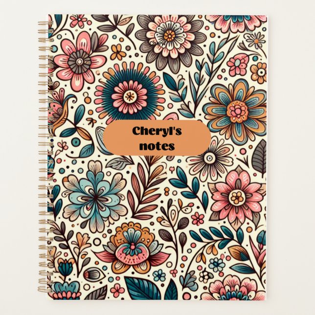 Cheryl's Notes Floral Notebook  Planner (Front)