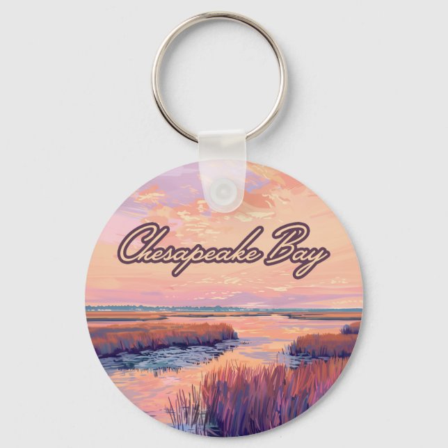 Chesapeake Bay Annapolis Maryland Virginia Sunrise Keychain (Front)