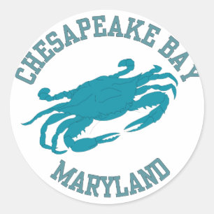 Chesapeake Bay  Blue Crab Classic Round Sticker