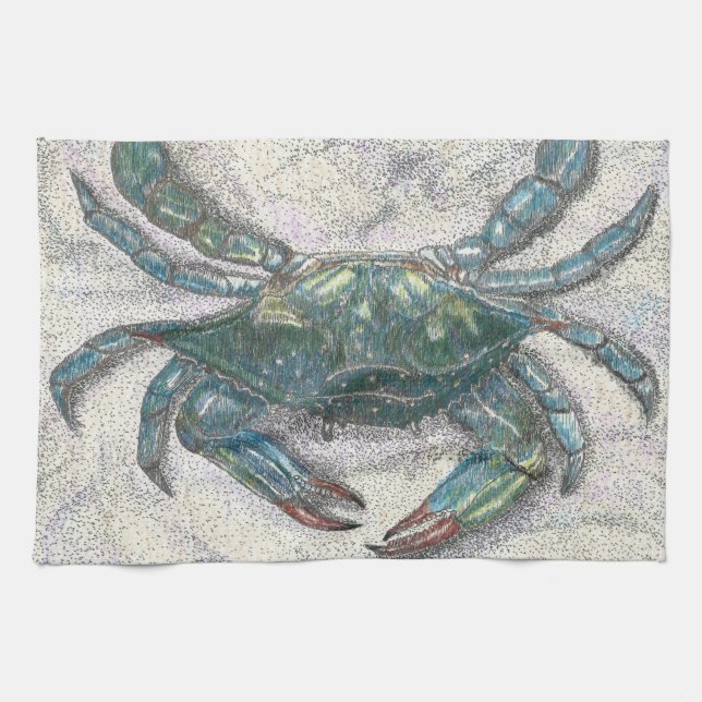 Chesapeake Bay Blue Crab Kitchen Towel (Horizontal)
