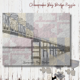 Chesapeake Bay Bridge Maryland Flag Puzzle