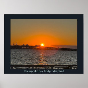 Chesapeake Bay Bridge Maryland Sunset Poster