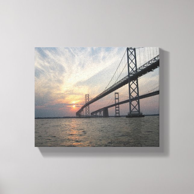 Chesapeake Bay Bridge Sunset canvas Print (Front)