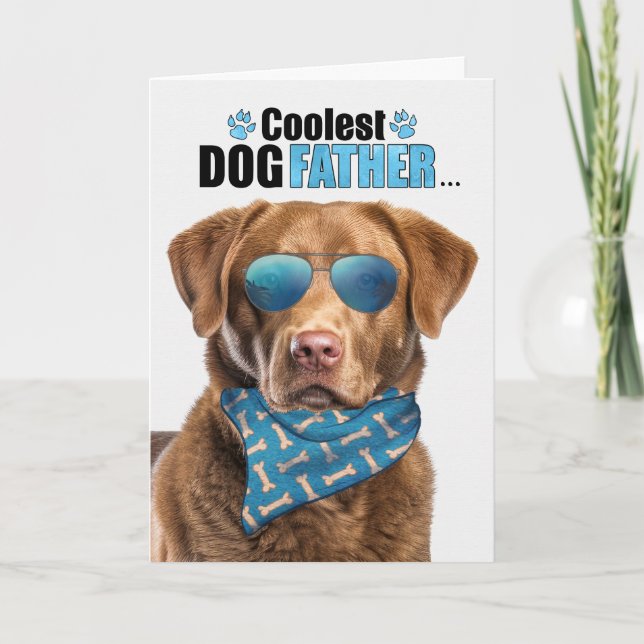 Chesapeake Bay Dog Coolest Dad Ever Father's Day Holiday Card (Front)