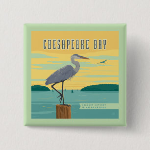 Chesapeake Bay Largest Estuary In North America 2 Inch Square Button