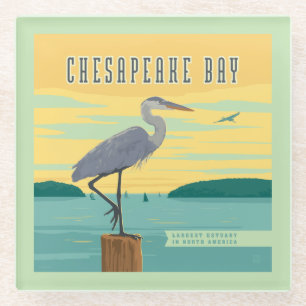 Chesapeake Bay Largest Estuary In North America Glass Coaster