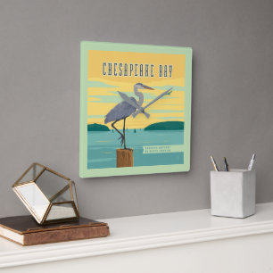 Chesapeake Bay Largest Estuary In North America Square Wall Clock