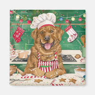 Chesapeake Bay Retriever Baking: Festive Christmas Magnet