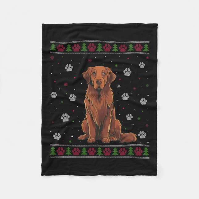 Chesapeake Bay Retriever Christmas Sweater Pet Dog Fleece Blanket (Front)