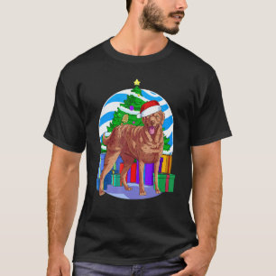 Chesapeake Bay Retriever Cute Santa Christmas Tree T-Shirt