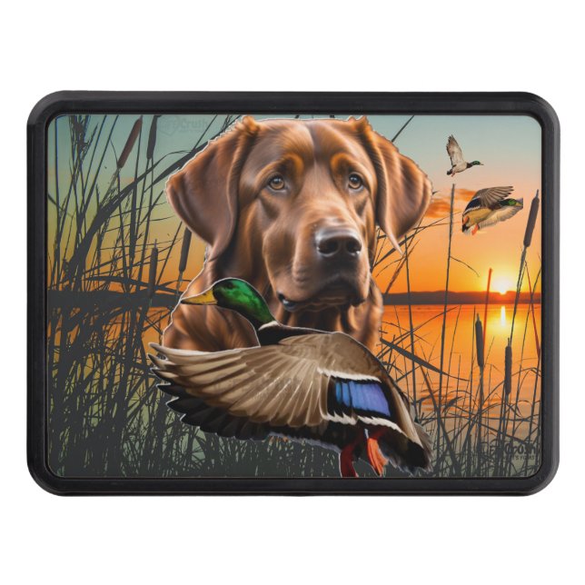 Chesapeake Bay Retriever Duck Hunting Trailer Hitch Cover (Front)