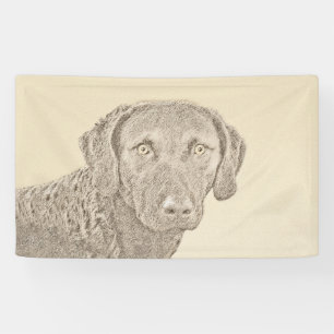 Chesapeake Bay Retriever Painting Original Dog Art Banner