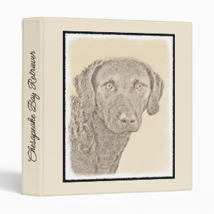 Chesapeake Bay Retriever Painting Original Dog Art Binder