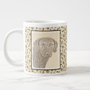 Chesapeake Bay Retriever Painting Original Dog Art Large Coffee Mug