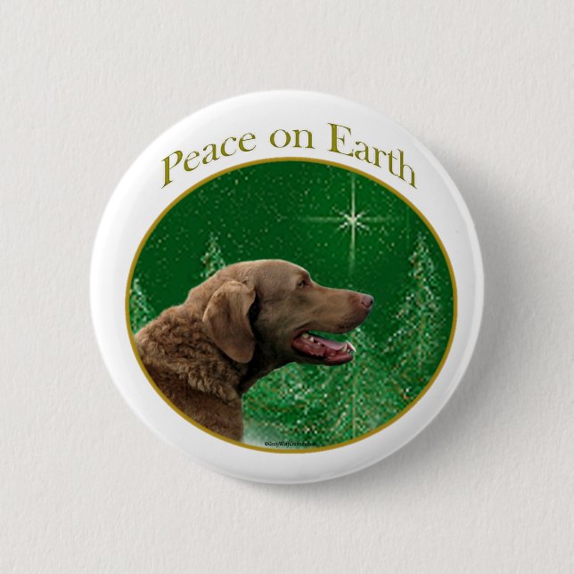 Chesapeake Bay Retriever Peace 2 Inch Round Button (Front)