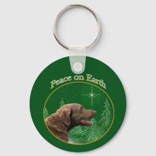 Chesapeake Bay Retriever Peace Keychain
