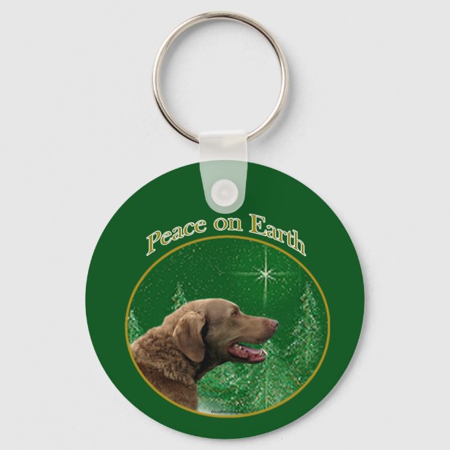 Chesapeake Bay Retriever Peace Keychain (Front)
