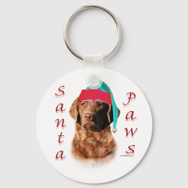 Chesapeake Bay Retriever Santa Paws Keychain (Front)