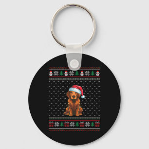 Chesapeake Bay Retriever Wearing Santa Hat Xmas Do Keychain
