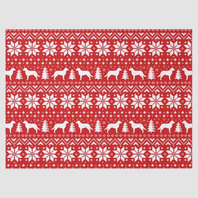 Chesapeake Bay Retrievers Christmas Pattern Red Tissue Paper (Front)
