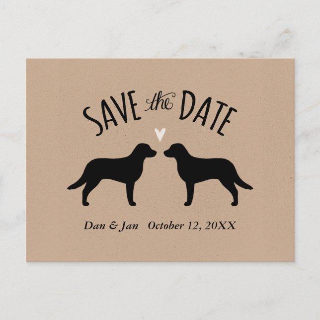 Chesapeake Bay Retrievers Wedding Save the Date Announcement Postcard (Front)