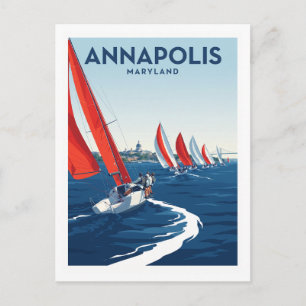 Chesapeake Bay Sailing Regatta off Annapolis Postcard