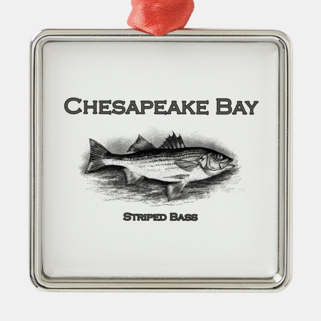 Chesapeake Bay Striped Bass Metal Ornament (Front)