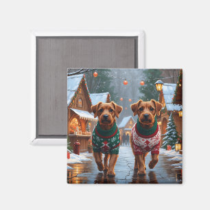 Chesapeake Bay Terrier Christmas Snow Holiday Magnet
