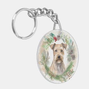 Chesapeake Bay Terrier Christmas Wreath Festive Keychain