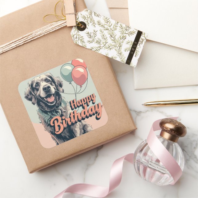 Chesapeake Bay Terrier Colourful Square Sticker (Gifting)