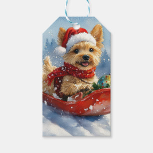 Chesapeake Bay Terrier Dog in Sledge Christmas Gift Tags