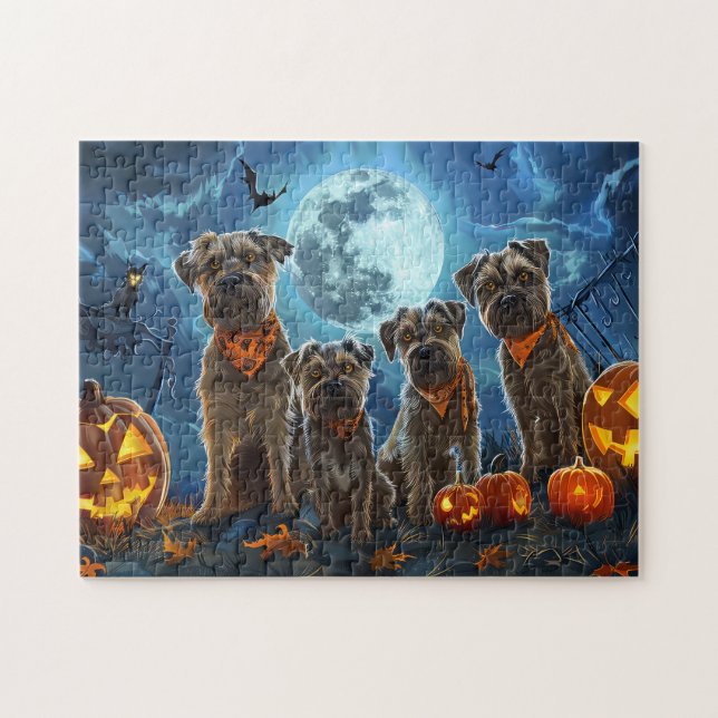 Chesapeake Bay Terrier Halloween Spooky Jigsaw Puzzle (Horizontal)