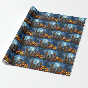Chesapeake Bay Terrier Halloween Spooky Wrapping Paper