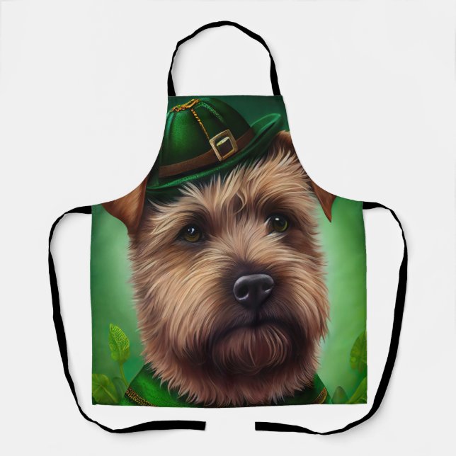 Chesapeake Bay Terrier in St. Patrick's Day Dress Apron (Front)