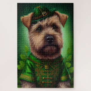 Chesapeake Bay Terrier in St. Patrick's Day Dress Jigsaw Puzzle