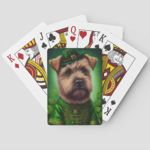 Chesapeake Bay Terrier in St. Patrick's Day Dress Playing Cards
