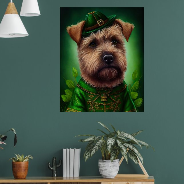 Chesapeake Bay Terrier in St. Patrick's Day Dress Poster (Living Room 1)