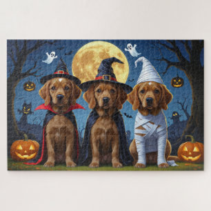Chesapeake Bay Terrier Pumpkin Halloween Funny Jigsaw Puzzle