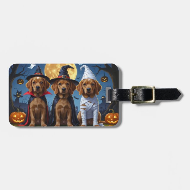 Chesapeake Bay Terrier Pumpkin Halloween Funny Luggage Tag (Front Horizontal)