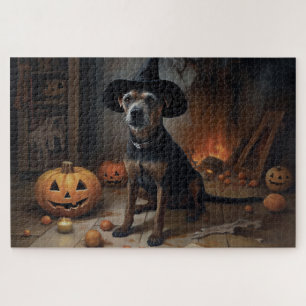 Chesapeake Bay Terrier Pumpkins Halloween Scary  Jigsaw Puzzle
