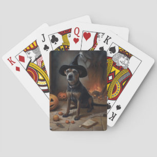 Chesapeake Bay Terrier Pumpkins Halloween Scary  Playing Cards