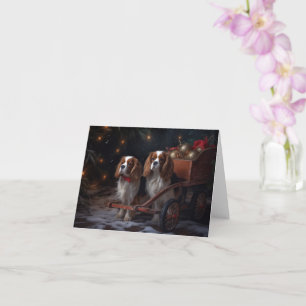 Chesapeake Bay Terrier Snowy Sleigh Christmas Card