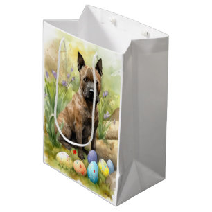 Chesapeake Bay Terrier with Easter Eggs Holiday  Medium Gift Bag
