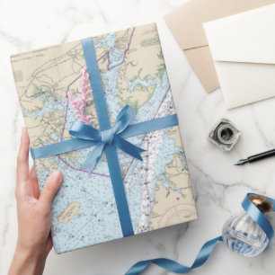 Chesapeake Bay Vintage Nautical Chart  Wrapping Paper