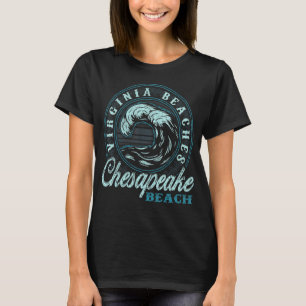 Chesapeake Beach Retro Wave Circle T-Shirt