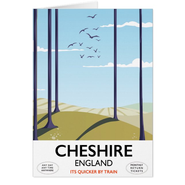 Cheshire, affiche de voyage en Angleterre (Devant)
